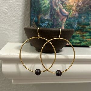 Peacock pearl hoops